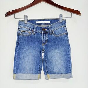 JOE'S JEANS Girls 7 Medium Wash 6.5" Bermuda Cuffed Stretch Jean Shorts TT7